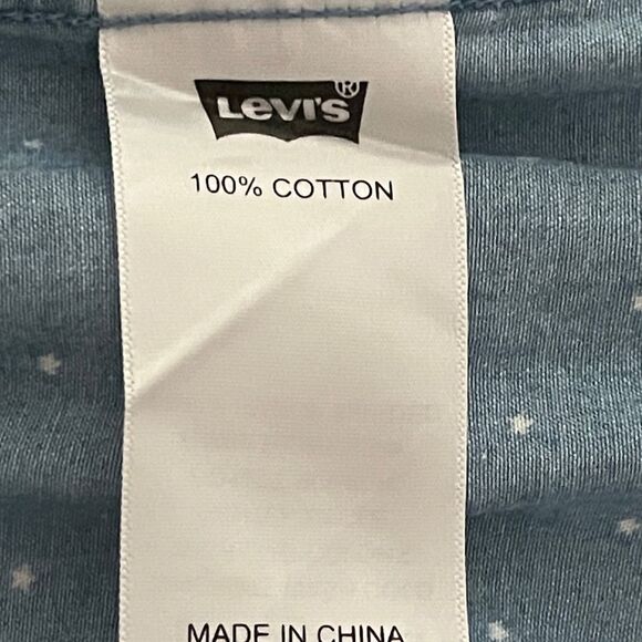 Levi's Light Blue Star Polka Dot Sleeveless Shirt - Picture 6 of 6